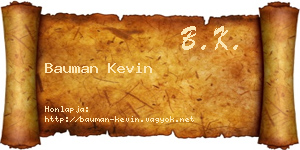 Bauman Kevin névjegykártya